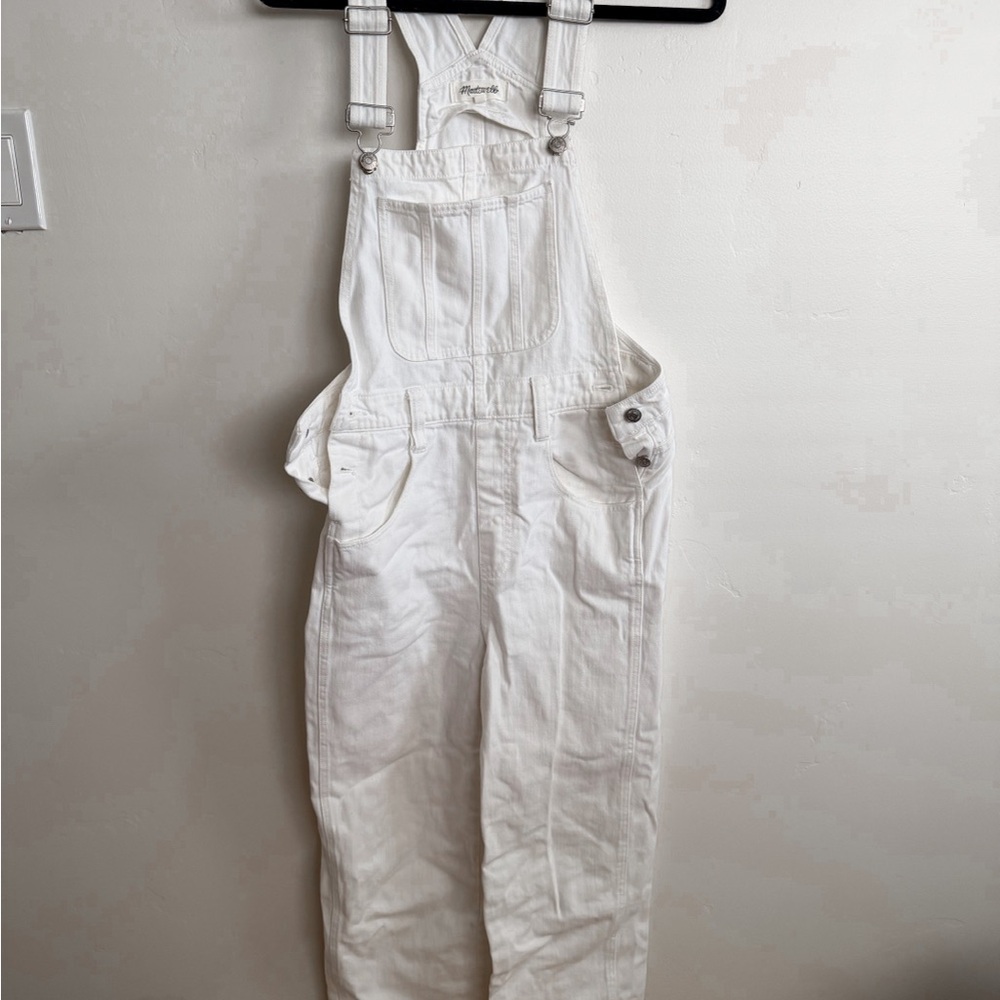 Madewell White Denim Overalls Pant Jeans size small T